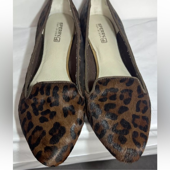 Sperry Top-Sider Womens Leopard Print Faux Fur Slip on Loafers STS90398 Sz 9 - Picture 4 of 14